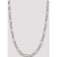 thumbnail image 5 of Sterling Silver 9.5mm Pave Flat Figaro Chain (26 X 9.5) Made In Italy qff250-26, 5 of 5