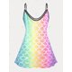 thumbnail image 2 of Tank Top de Talla Extra con Estampado de Sirena y Color Degradado Rosegal  Camisetas sin mangas de talla grande, 2 of 5