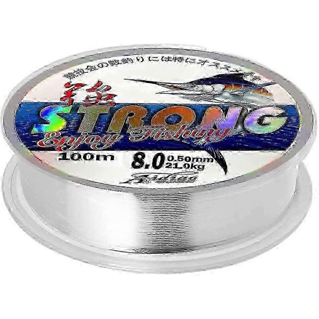 100 Meters Fishing Line, 0.5 mm Monofilament Clear Nylon Fishing Line Strong Tension Wire Fishing Line ws