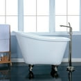 thumbnail image 2 of Aqua Eden VCTND5130NT8 51" Cast Iron Classic Flat-Rim Single Slipper Clawfoot Tub (No Faucet Drillings), White/Brushed Nickel, 2 of 6