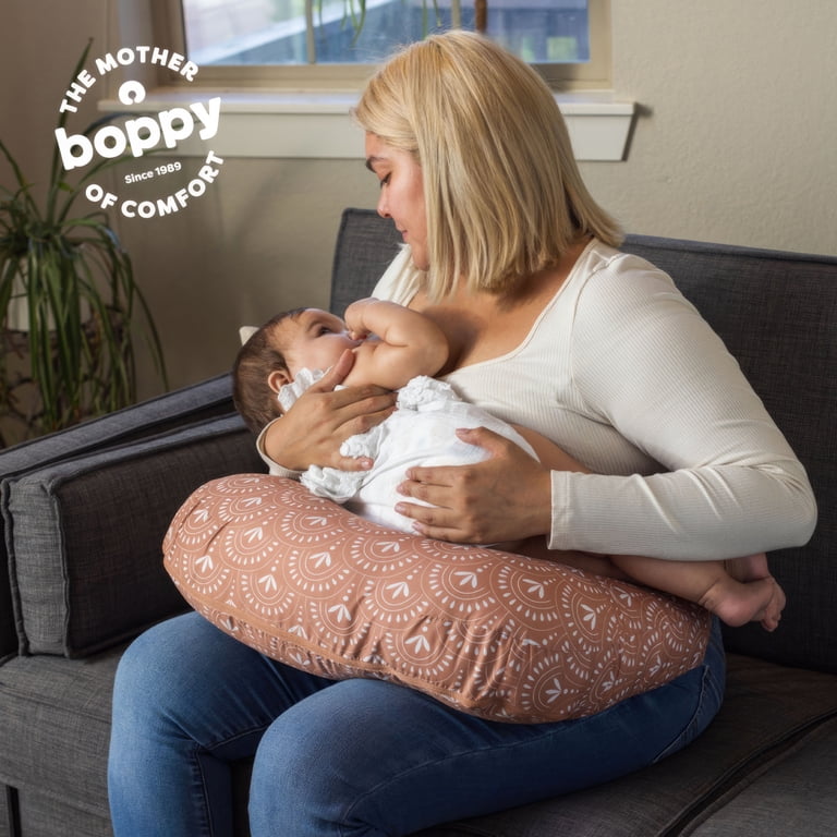 Boppy Nursing Pillow Ergonomic Bottle Breastfeeding Pillow with High,  Firm, Large Area, Water-Repellant with Washable Cover; Baby Safety Alliance 