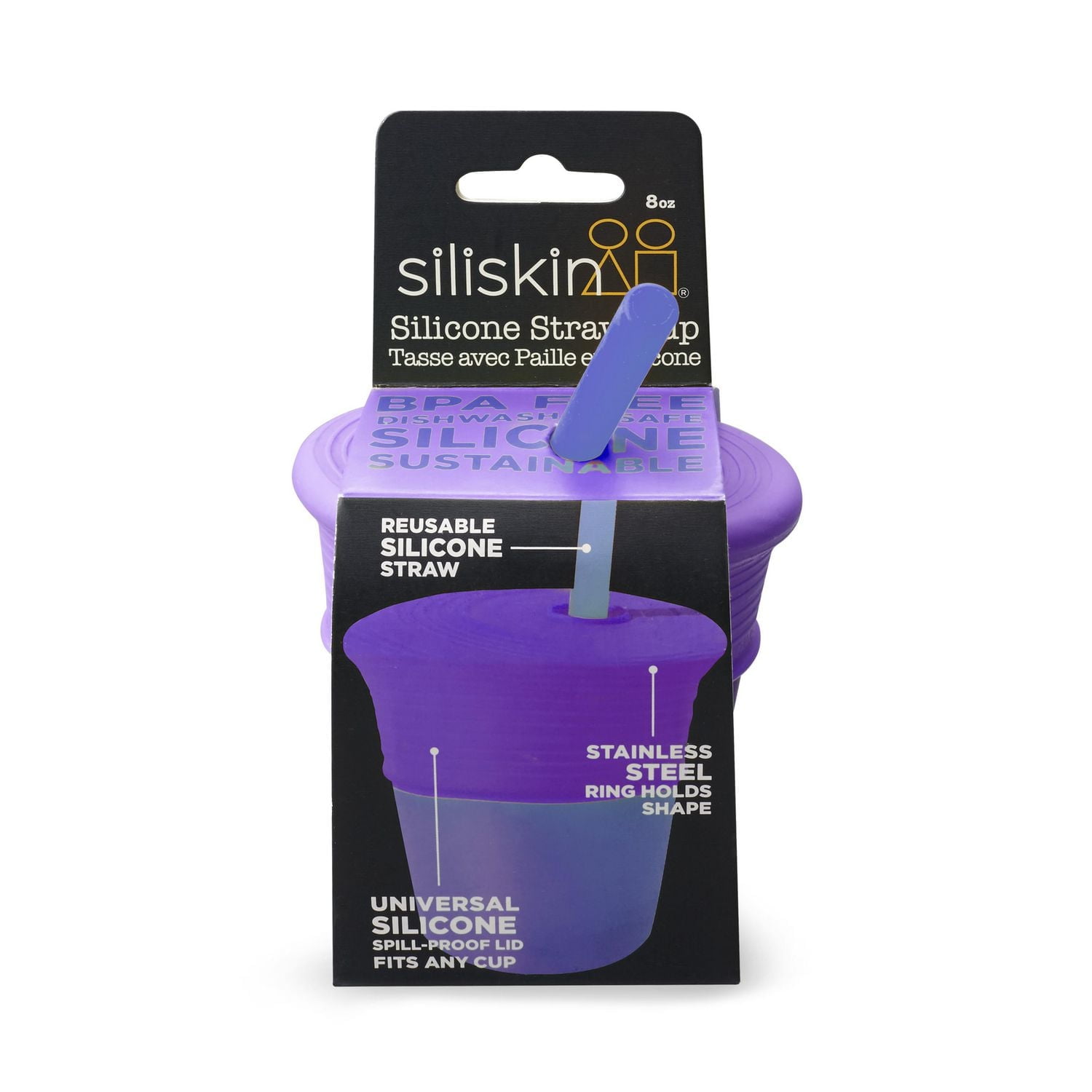 GoSili Paille Tasse 8 oz. Mauve