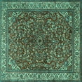 thumbnail image 1 of Ahgly Company Indoor Square Persian Turquoise Blue Traditional Area Rugs, 4' Square, 1 of 4
