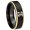Black And Gold Step Edge, variant on Pi Symbol Concave Black Tungsten Men Ring 10MM