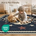 thumbnail image 4 of ODIKA 4'x6' Washable Area Rug Rum Doormat Vintage Creature Tentacle Motif Ocean Wave Starfish for Dorm Room, Small Living Stain Resistant Low Profile, Easy Care, 4 of 7