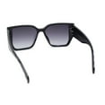 thumbnail image 4 of Womens Classy Designer Style Squared Subtle Cat Eye Plastic Sunglasses Black - Smoke, 4 of 4