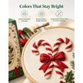 thumbnail image 5 of Floleo Christmas Theme Embroidery Kit Candy Cane Style with All Tools, Hand Embroidery Starter Set for Adults Beginners Holiday Home Decor Gift Cross Stitch, 5 of 8