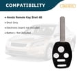 thumbnail image 4 of AKS KEYS Replacement for Honda Remote Case Shell 4 Buttons Compatible with 2003 - 2013 Accord, 2006 - 2013 Civic EX and Hybrid and 2009 - 2013 Pilot. Shell Only, Electronic Board not Included (2), 4 of 6