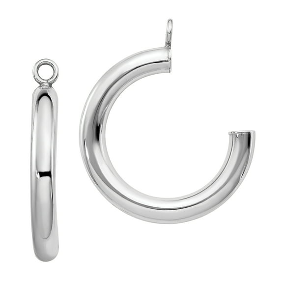 Primal Gold 14 Karat White Gold Tube Hoop Earring Jackets
