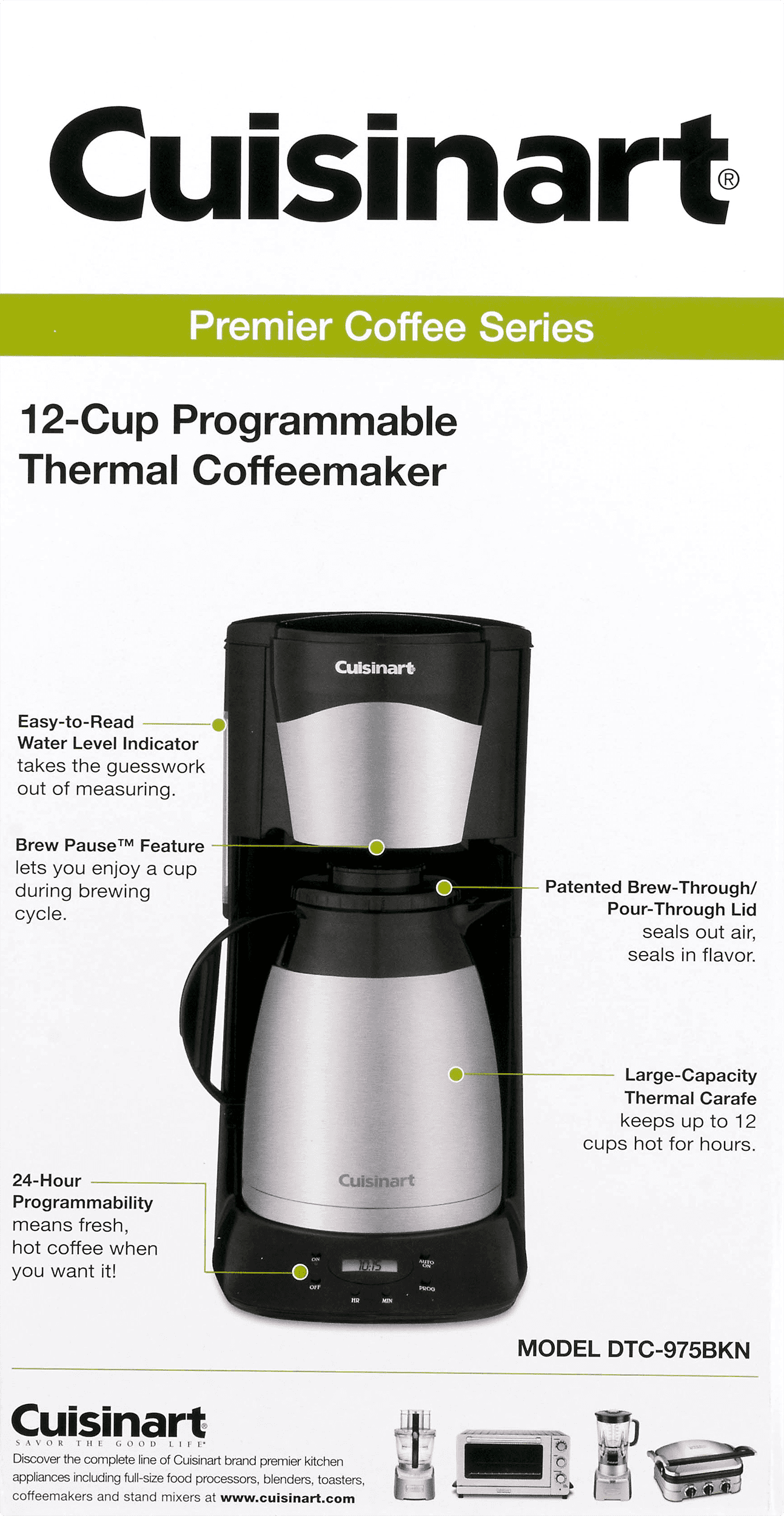 Cuisinart 12 Cup Programmable Thermal Coffeemaker Black Stainless Cuisinart 12 Cup Programmable Thermal Coffeemaker Black Stainless
