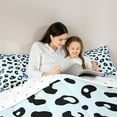 thumbnail image 5 of Homewish Leopard Cheetah Print Jungle Animal Blue Butterfly Twin Comforter Set, Reversible Ultra Soft Girls Bedding, 2pcs, 5 of 8