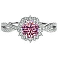 thumbnail image 2 of Moissanite Wedding Rings for Women 1ct Round Cut D Color VVS1 Green/Red/Pink Diamond Rings S925 Sterling Silver Moissanite Engagement Rings with Certificate, 2 of 9