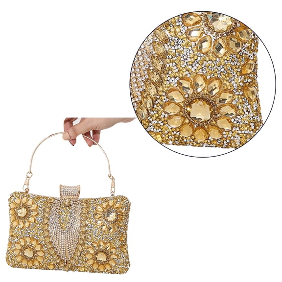 Yokua Wedding Clutch for Women Girl Shinning Rhinestone Bag with Chain Evening Bag