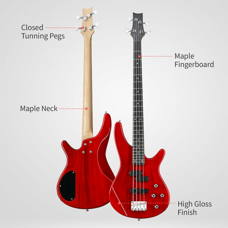 Ktaxon, Electric Bass Guitar, Dark Red, 44in Full Size with 20W