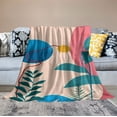 thumbnail image 2 of ONETECH Blanket Plush Throw Blanket Abstract Art Tropical Leaves Mid Century Super Soft Flannel Bed Blankets for Couch, Bed, Sofa,Crib Strolle, 2 of 6
