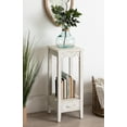 thumbnail image 6 of Kate and Laurel Idabelle Modern Farmhouse Wood Accent Table or Plant Stand with Decorative Metal Skirt, Soft White, 6 of 6