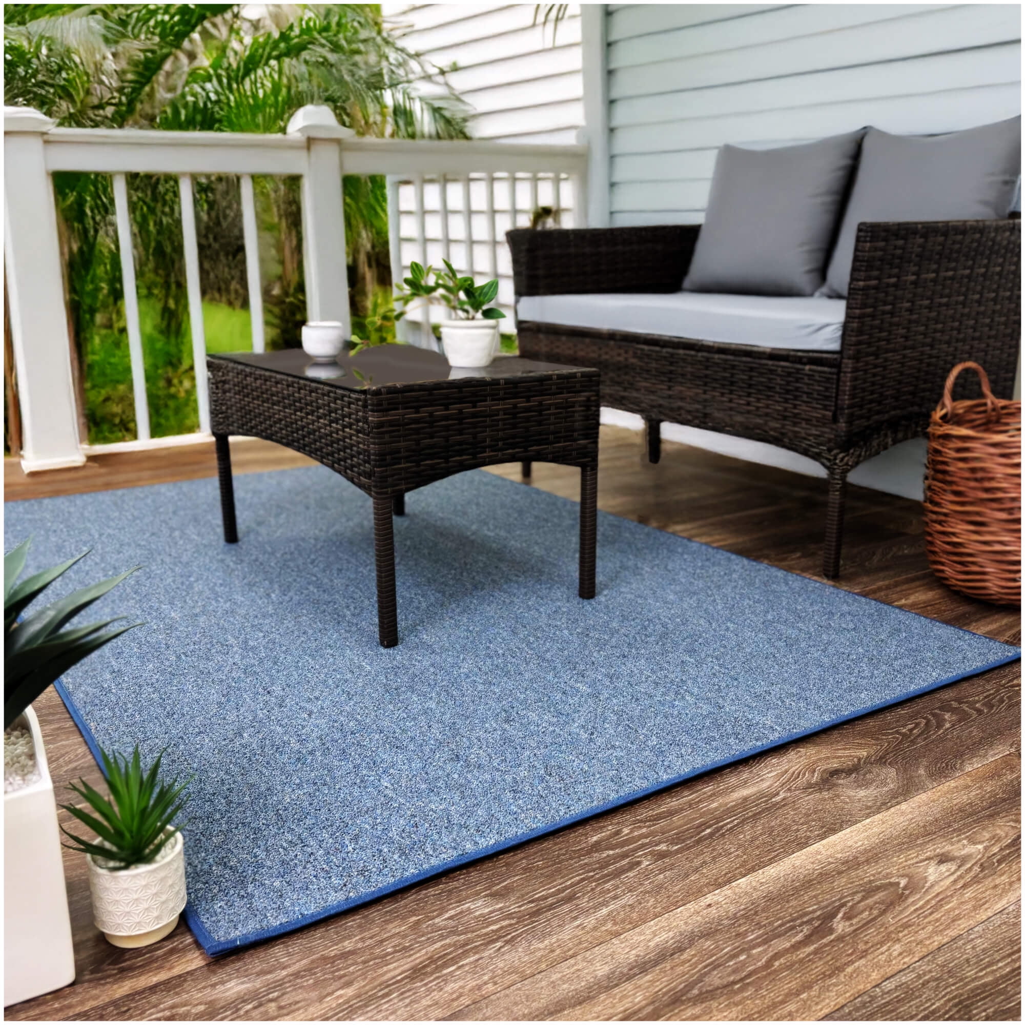 Koeckritz Rugs Cobalt Blue 5'x10' Standard Area Rug for Indoor or Outdoor Living Spaces