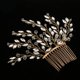 thumbnail image 1 of Peine del pelo de la flor de Gypsophila del diamante de imitación claro Accesorios nupciales del pelo de la boda Oro Soledad Casarse la toca nupcial, 1 of 10