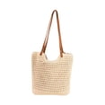 thumbnail image 3 of Bolso de hombro para mujer, bolso ligero, bolso de viaje de verano, bolso de mano para el trabajo Beige 30cmx34cm, 3 of 9