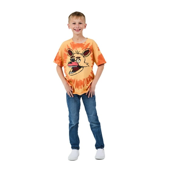 Five Nights at Freddy's Foxy Character Tie Dye Youth Boy's Short Sleeve Tee Medium