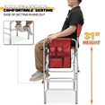 thumbnail image 4 of MoNiBloom Folding Camping Director Chair with Side Table & Storage Pocket, for Adult Beach, Fishing Trip Picnic Lawn Concert Outdoor, Red, 4 of 12