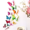 thumbnail image 2 of 12 Pcs Double-decker DIY 3D Artificial Butterflies Stickers for House Home Refrigerator Tile Decor Removable Waterproof Self-Adhesive, 2 of 6