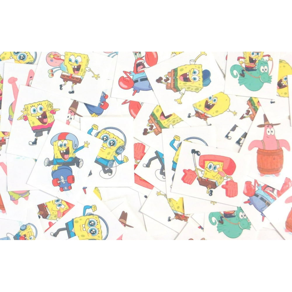 Spongebob Temporary Tattoos Made in USA (72 Per Order)
