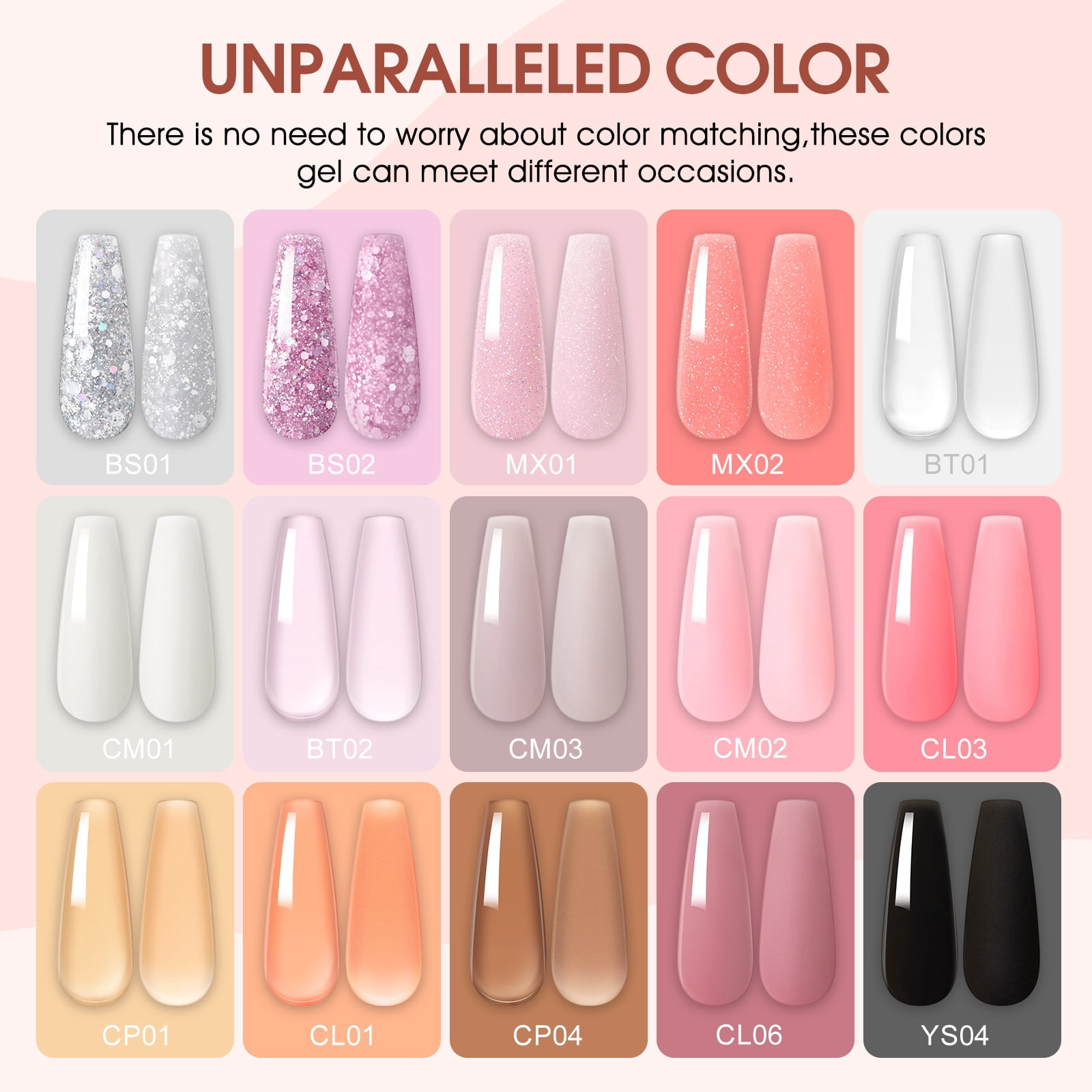 COSCELIA Poly Nail Gel Kit Starter Kit 15 Colors Poly Extension Gel with 12PC Glitter Decoration Powder Nail Stickers Complete Poly Extension Gel Kit DIY Gift for Women