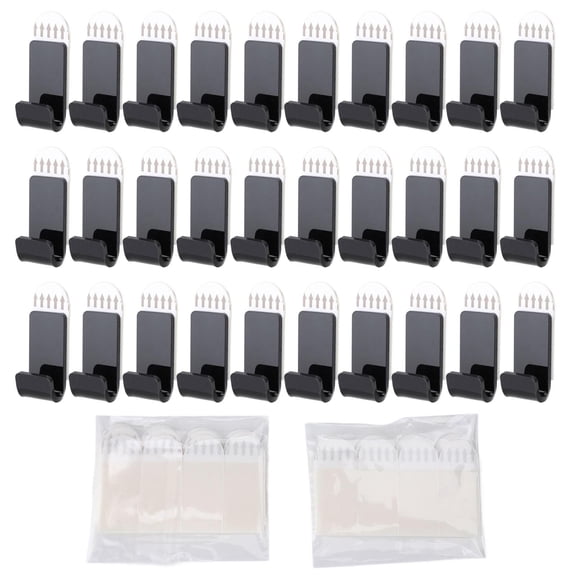 BIMZUC 30-Set Acrylic Vinyl Record Wall Mount Shelf – Floating, Punch-Free, Adjustable Hooks for Records, Books & Magazines – Black