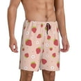 thumbnail image 2 of Wukai Strawberries Men’s Short Pajama Pants With Pockets Soft Sleep Pj Shorts for Men-Large, 2 of 6