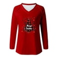 thumbnail image 5 of FDGIU Cute Christmas Graphic Tee for Women, Long Sleeve Crewneck Blouse, Cozy Loose Fit for Holiday Parties, 5 of 6