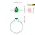 thumbnail image 5 of ANGARA Natural Pear-Shaped Emerald Halo Engagement Ring in 14K White Gold for Women (Size-7x5mm) | May Birthstone, Birthday, Anniversary, Jewelry Gift for Women | Natural Emerald Ring, 5 of 9