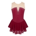 thumbnail image 1 of YiZYiF Kids Girls Mesh Splice Skating Dress Sleeveless Gymnastics Leotard, 1 of 7
