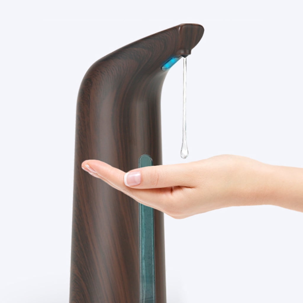 400ml Automatic Touchless Liquid Soap Dispenser Deep Wood Battery Operated
