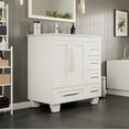 thumbnail image 2 of Eviva Loon 30"W x 22"D White Bathroom Vanity with White Carrara Quartz Vanity Top and Rectangular Undermount Sink, 2 of 8