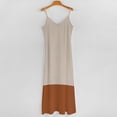 thumbnail image 5 of Beige Brown Minimalist Artwork Design Sleeveless Dress Loose Women's Dress Dresses Luxury Evening Dresses, 5 of 9