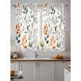 thumbnail image 2 of Green Orange Eucalyptus Curtains 45 Inch Length,Sheer Curtains for Bedroom Living Room Window Summer Watercolor Botanical Leaf Rod Pocket Drapes Kitchen Curtains Small Half Window 42"x45" 2 Panels, 2 of 6