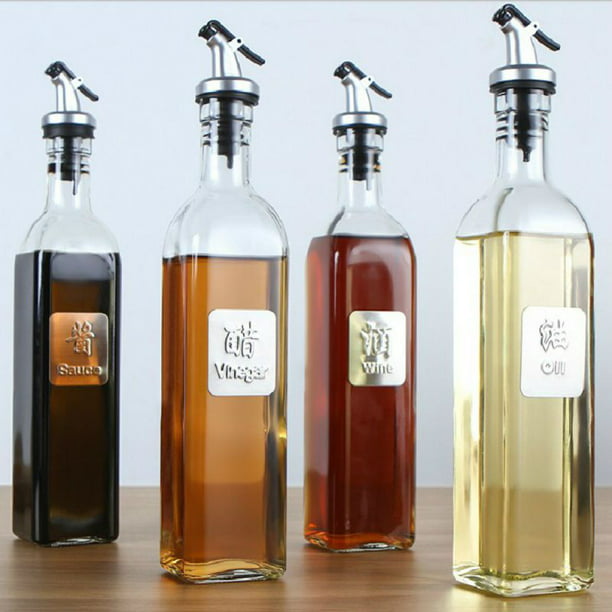 Household Glass Oil Bottle With Large, Kitchen Storage Oil Bottles