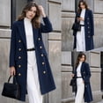 thumbnail image 7 of Women's Mid Long Pea Coat Double Breasted Winter Outerwear Warm Overcoat, 7 of 7