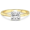 thumbnail image 3 of IGI Certified 1 Carat Cushion Shape Lab Grown Diamond Engagement Ring | 14K Yellow Gold |Eva Six Prong Knife Edge Diamond Ring | FG-VS1-VS2 Quality Friendly Diamonds, 3 of 5