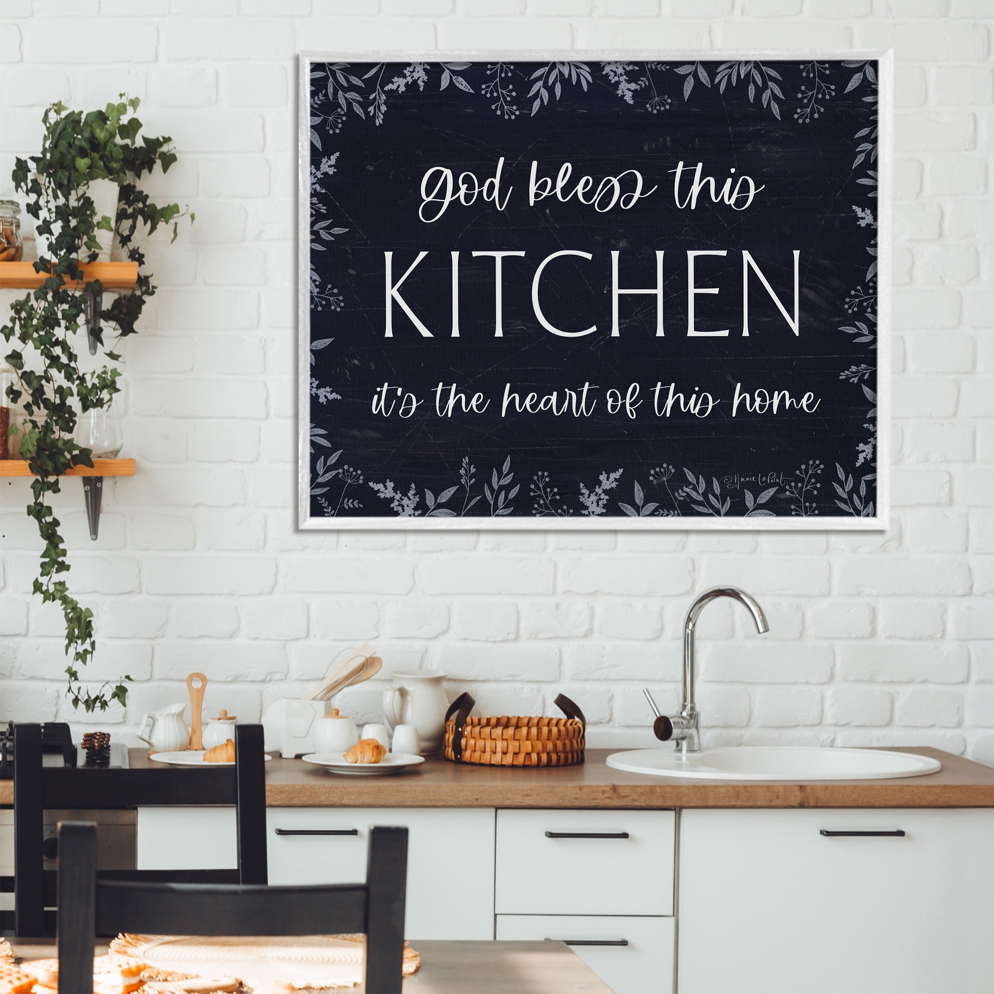 Stupell Industries Kitchen Heart Of This Home White Framed Giclee Art, design by Annie LaPoint