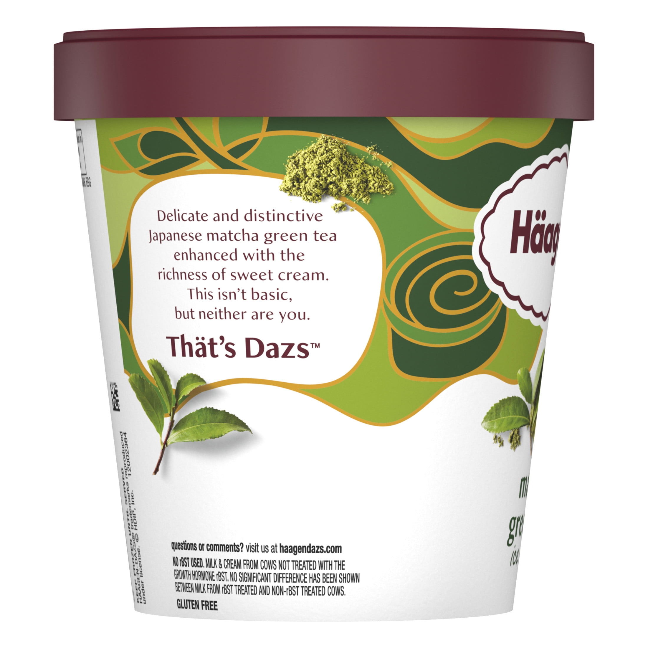Haagen Dazs Matcha Green Tea Ice Cream, Gluten Free, Kosher, 1 Package, 14oz