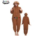 thumbnail image 3 of Mono marrón de perro de peluche Kigurumi para mujer, pijama cómodo para hombre, disfraz de fiesta para el hogar, Cosplay de Anime, mono, regalo de cumpleaños, 3 of 4