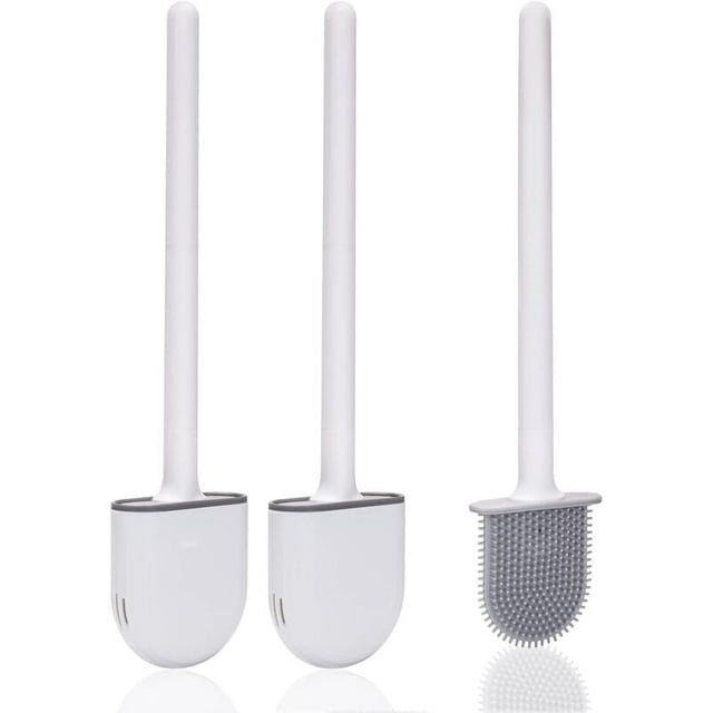 Cepillo de baño de silicona, cepillo de baño de silicona y soportes con cerdas suaves y mango antideslizante Cepillo de baño de silicona Cepillo de baño colgante de limpieza rápida (2