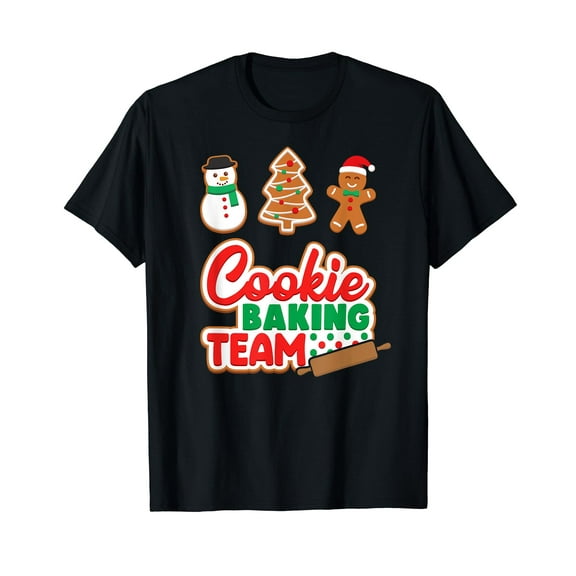 Cookie Baking Team Shirt Crew Xmas Family Matching Group Black T-Shirt