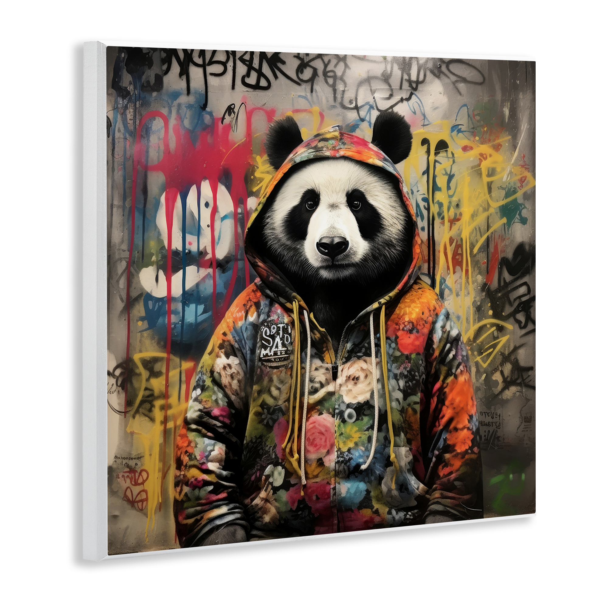 Stupell Industries Urban Graffiti Panda Animals & Insects Painting Unframed Art Print Wall Art, 12 x 12