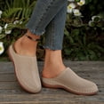 thumbnail image 3 of Women's Platform Wedge Sandals Closed Toe Breathable Mules Comfortable Garden Clogs Non Slip Work Shoes Brown Size 8.5, 3 of 6