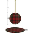thumbnail image 3 of Red Green Royal Stewart Tartan Plaid Christmas Tree Ornaments - Round Ceramic Decor, Holiday Hanging Decorations, Xmas Gifts, 3 of 7