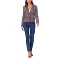 thumbnail image 2 of BLAZER A RAYAS DE LARGA MANGA CON SOLAPA NOTCH PARA MUJERES INSPIRE CHIC EN AZUL MARINO Y ROSA, 2 of 6