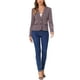 thumbnail image 2 of BLAZER A RAYAS DE LARGA MANGA CON SOLAPA NOTCH PARA MUJERES INSPIRE CHIC EN AZUL MARINO Y ROSA, 2 of 6